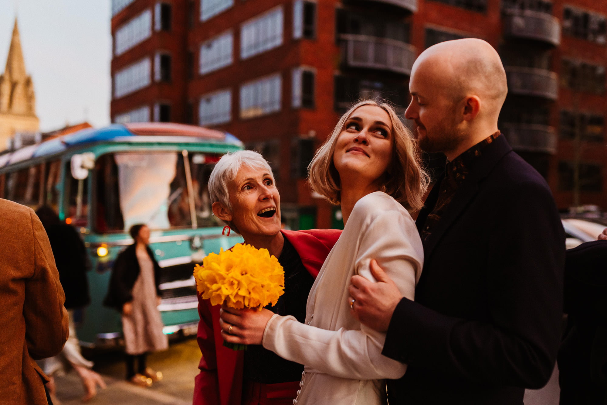 newly married couple looking at each other in Nottingham